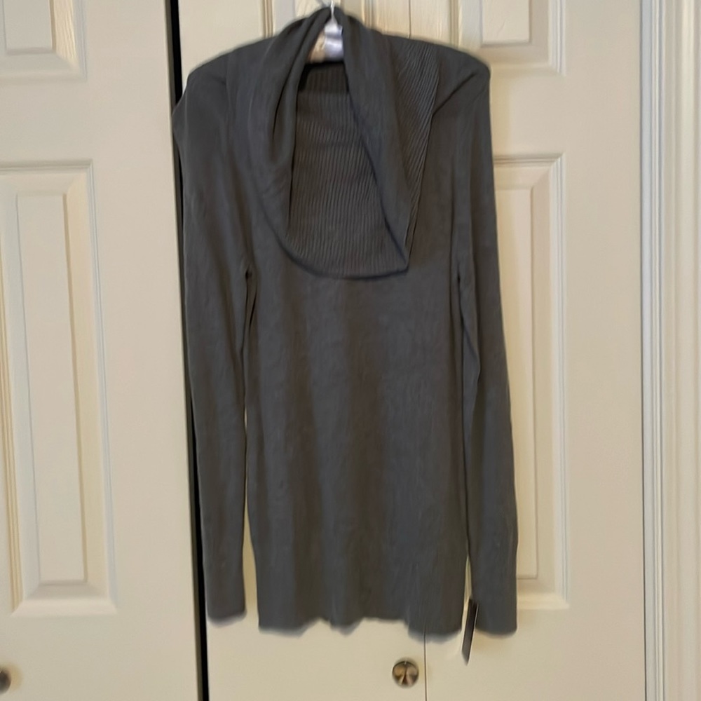 NWT Cozy long sleeve long sweater size S, grey with loose turtleneck collar